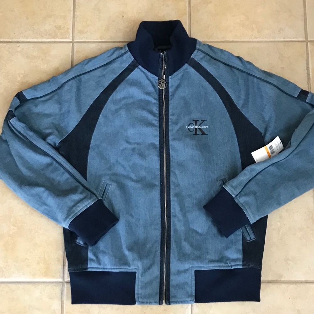 Calvin Klein Jeans Full Zip Denim Track Jacket NWT